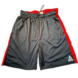 Reebok Speedwick Mens Athletic Shorts Gray/Red Lightweight Size Small
